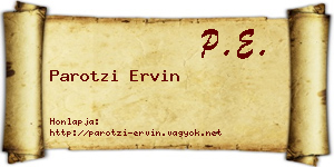 Parotzi Ervin névjegykártya